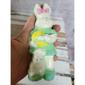 Vintage Easter Bunny mom egg baby cake topper plas